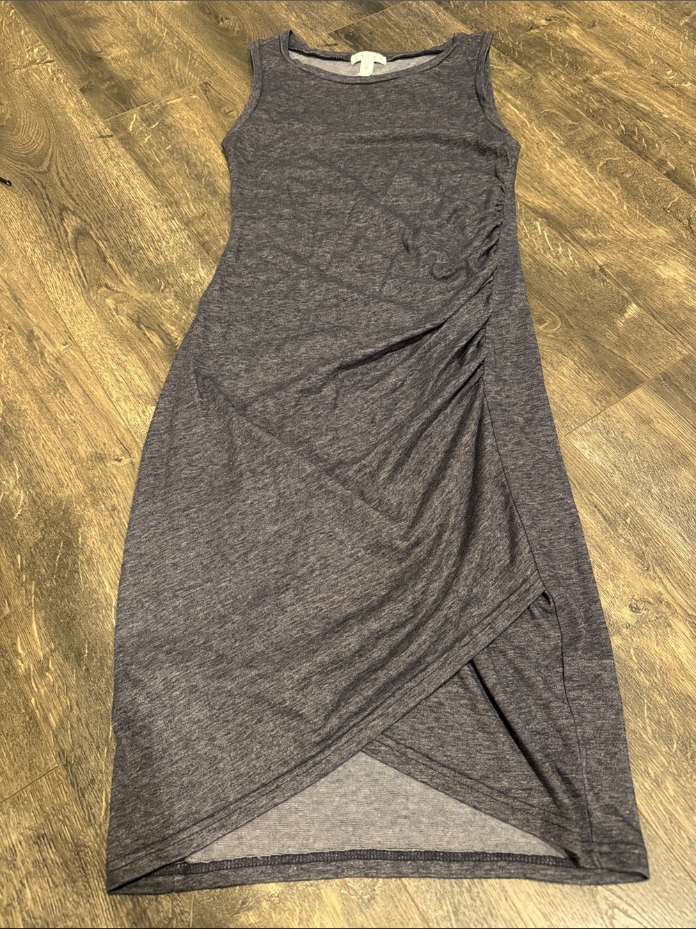 Leith Heather blue Asymmetrical Wrap Skirt Dress